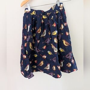 Grace Karin Navy Bird Print A-Line Skirt